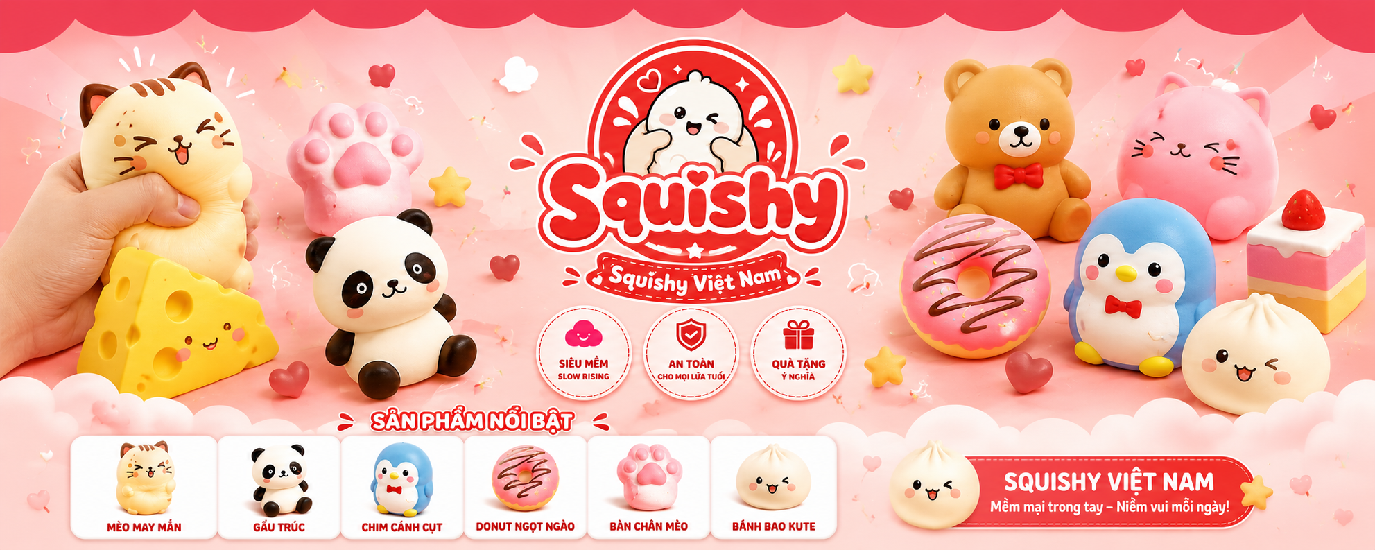 Squishy - nhỏ xinh, vui tay, dễ yêu