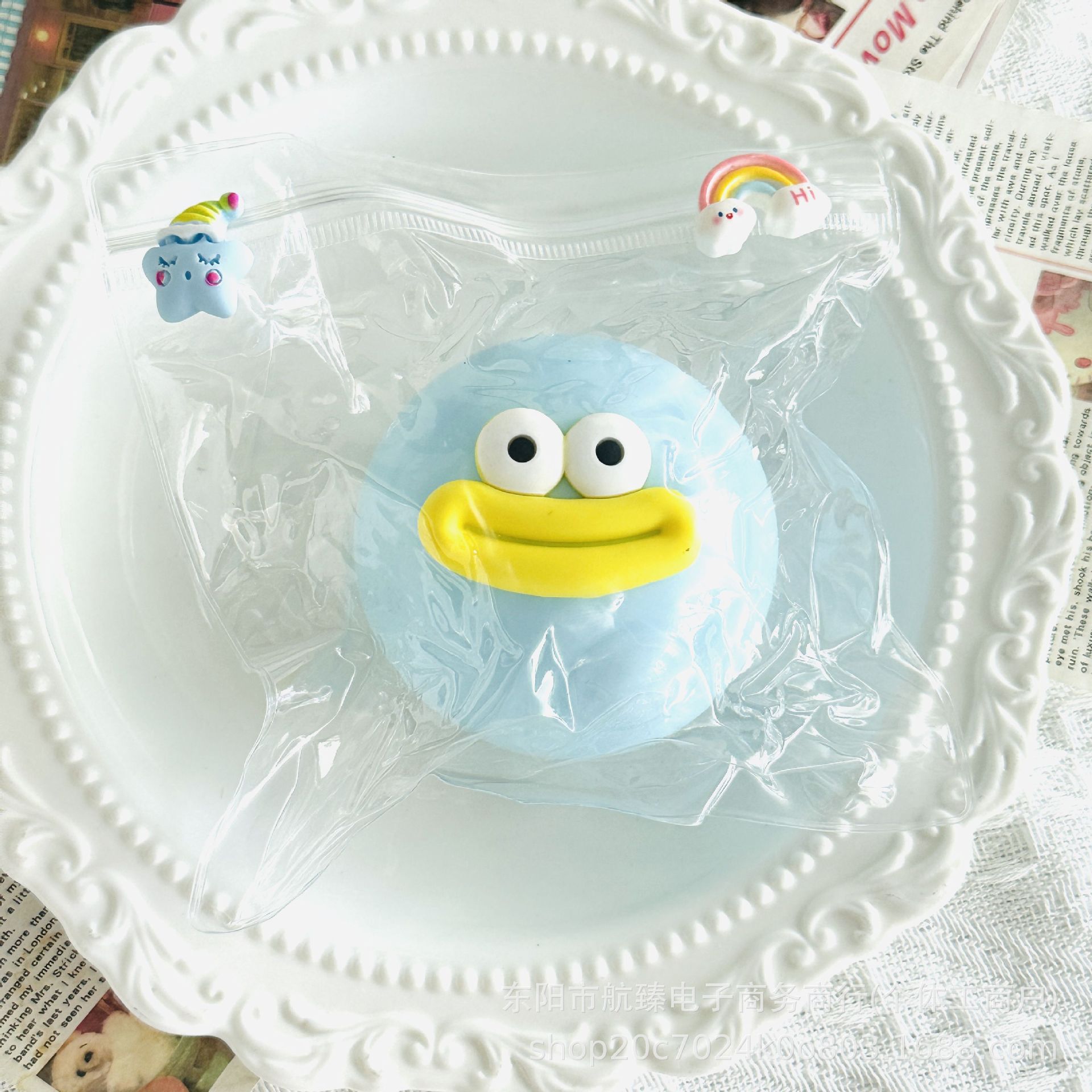 Squishy tròn màu xanh