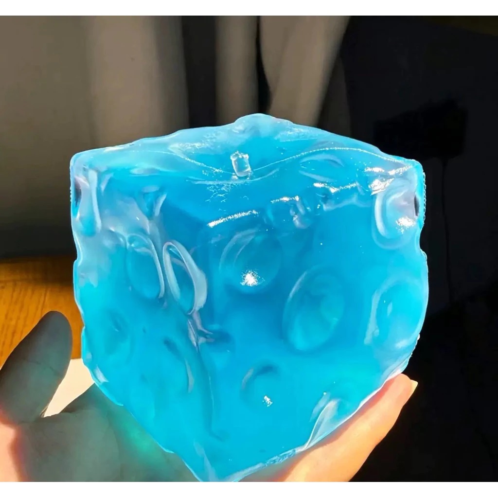Squishy Phô mai vuông màu xanh biển