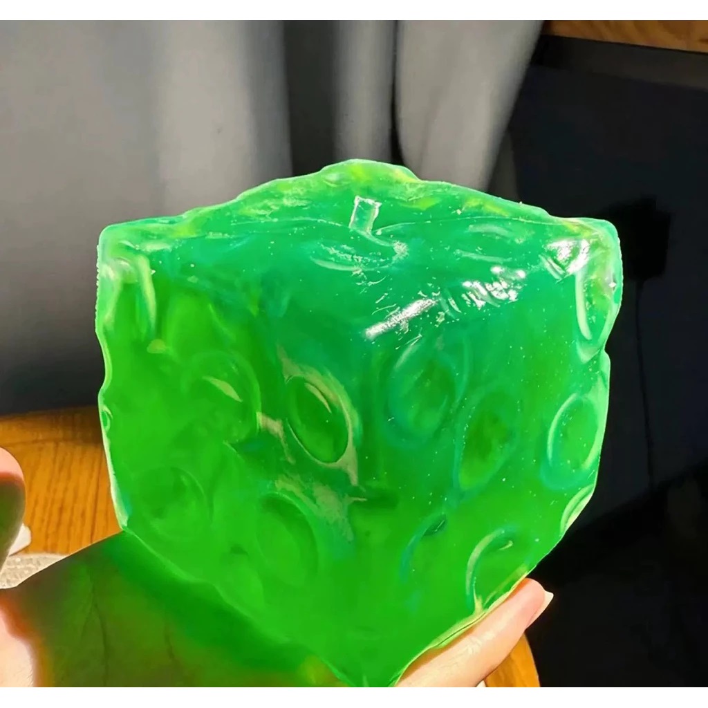 Squishy Phô mai vuông màu xanh lá